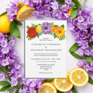 Citrus Floral Garden Wedding Welcome Party Invitation