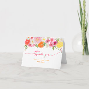 Citrus Floral Lemon Orange Bridal Shower Thank You Card