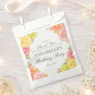 Citrus Floral Little Cutie Birthday Party Dessert Favour Bag