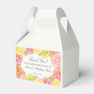 Citrus Floral Little Cutie Birthday Party Gable  Favour Box