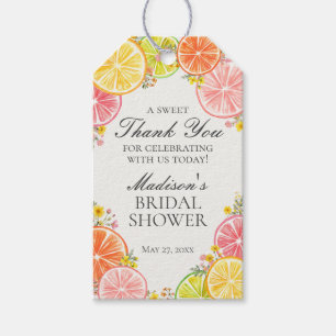 Citrus Floral Main Squeeze Bridal Shower Favors Gift Tags