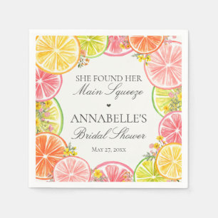 Citrus Floral Main Squeeze Bridal Shower Table Napkin