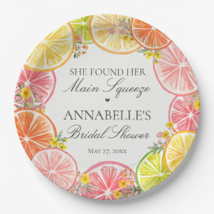 Citrus Floral Main Squeeze Bridal Shower Table Paper Plate