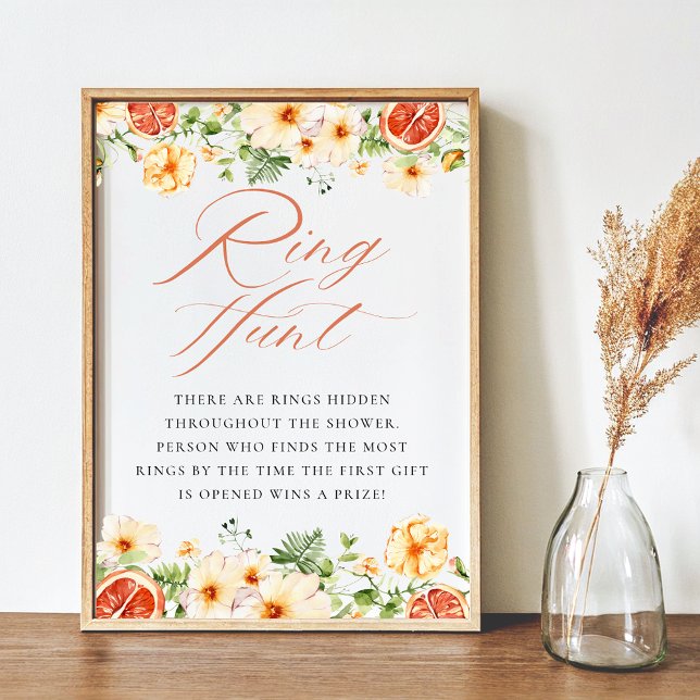 Citrus Floral Ring Hunt Bridal Shower Game Poster (Creator Uploaded)