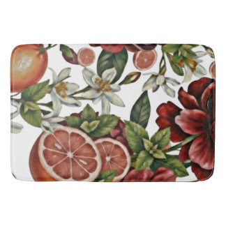 Citrus Floral summer Bath Mat