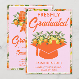 Citrus Floral Summer Graduation Party Invitation