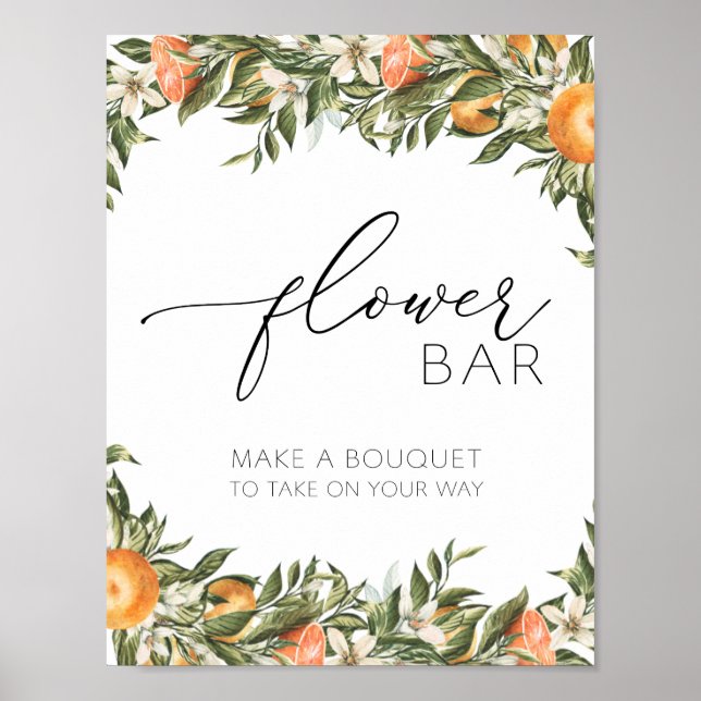 Citrus Flower Bouquet Bar Poster (Front)