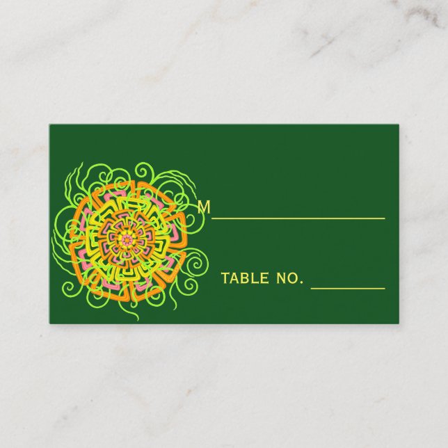 Citrus Flower Modern Rustic Floral Place Card (Front)