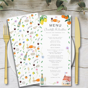 Citrus French Boho Wedding Menu