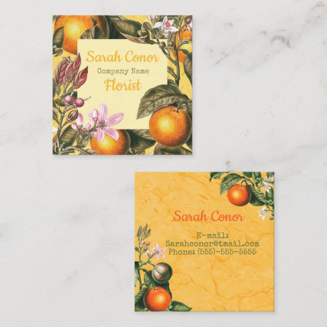 Citrus Front/Back Square Business Card (Front/Back)