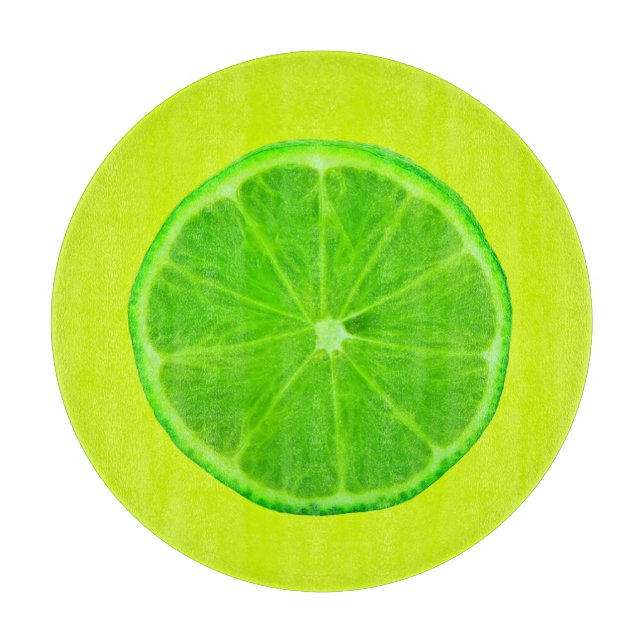 Citrus Fruit, Bright Green Slice of Lime Cutting Board (Front)