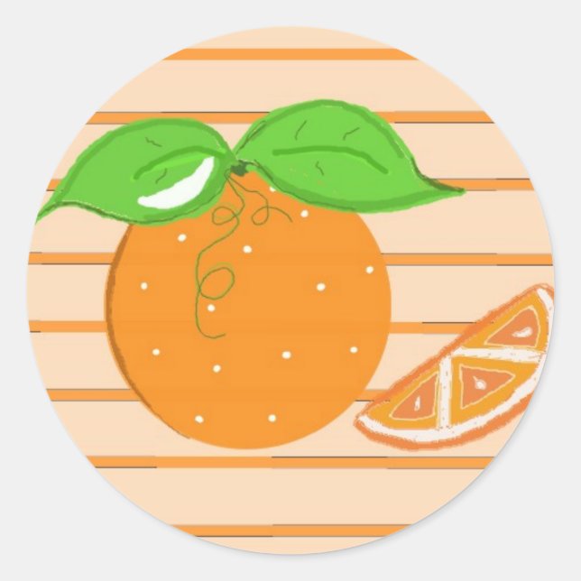 Citrus Fruit Classic Round Sticker (Front)