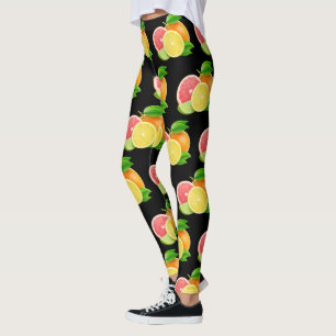 Citrus Fruit Design Pattern Leggings