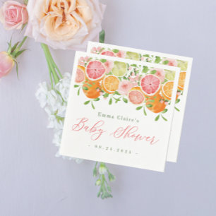 Citrus Fruit & Flowers Baby Shower Napkin