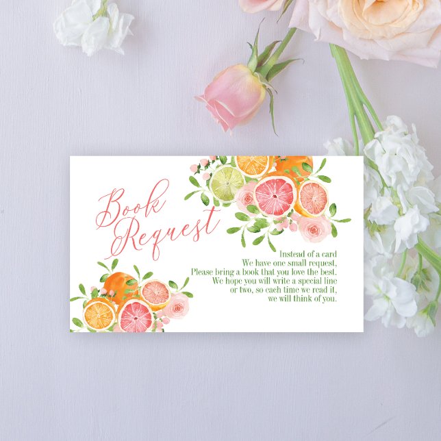 Citrus Fruit & Flowers Book Request Enclosure Card (Creator Uploaded)