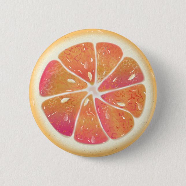 Citrus Fruit Grapefruit Slice 6 Cm Round Badge (Front)