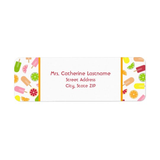 Citrus Fruit Ice Pop Address Label