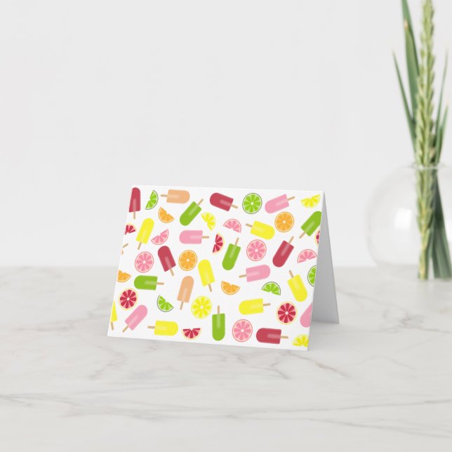 Citrus Fruit Ice Pops Notecards (Front)