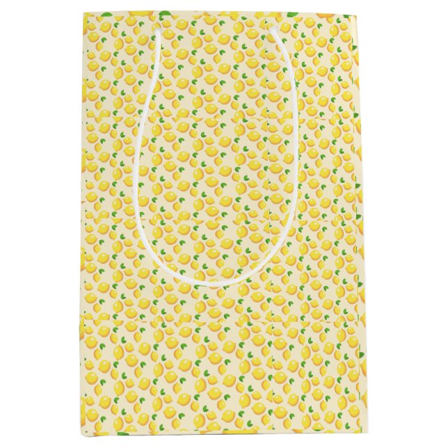 Citrus fruit, lemons, fresh and bright medium gift bag (Front)