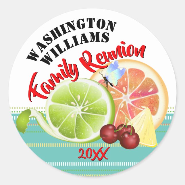 Citrus Fruit Mix | Family Reunion Classic Round Sticker (Front)