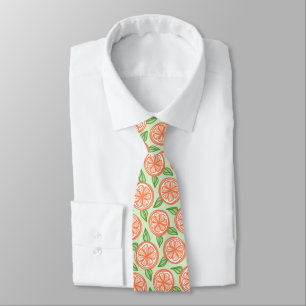 Citrus Fruit Orange Pattern Funny Tie