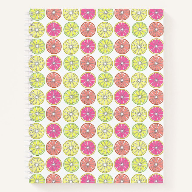 Citrus Fruit Slice Orange Lemon Lime Grapefruit Notebook (Front)
