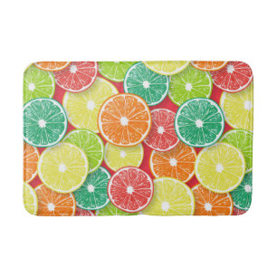 Citrus fruit slices pop art 2 bath mat