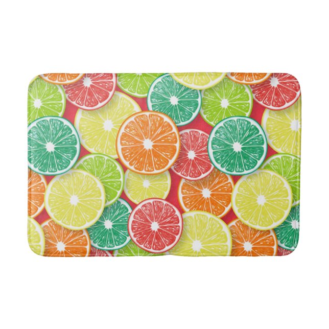 Citrus fruit slices pop art 2 bath mat (Front)