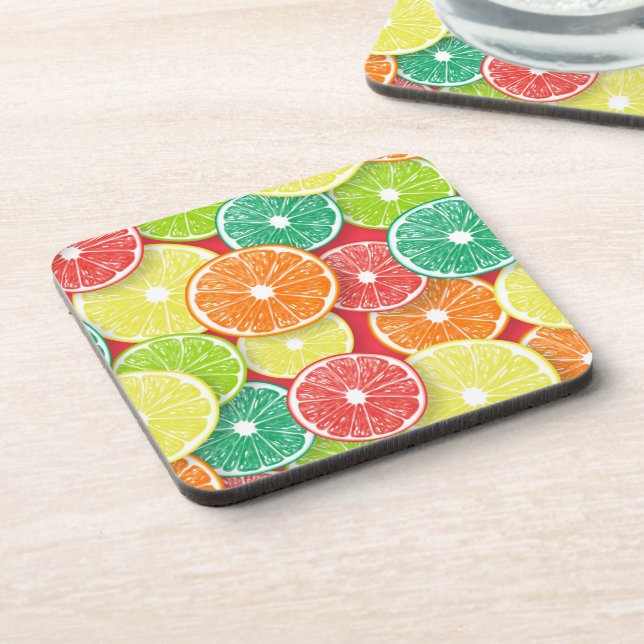 Citrus fruit slices pop art 2 coaster (Left Side)