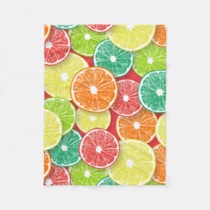 Citrus fruit slices pop art 2 fleece blanket