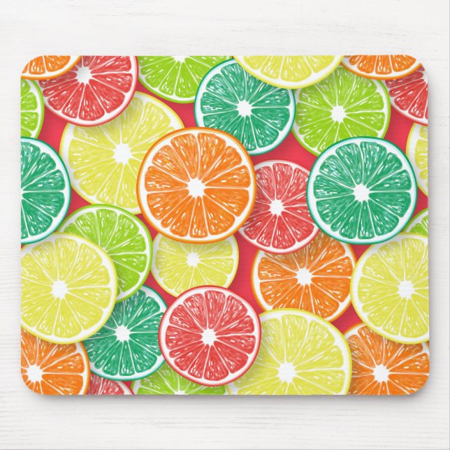 Citrus fruit slices pop art 2 mouse pad (Front)