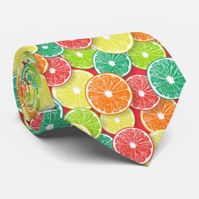 Citrus fruit slices pop art 2 tie (Rolled)