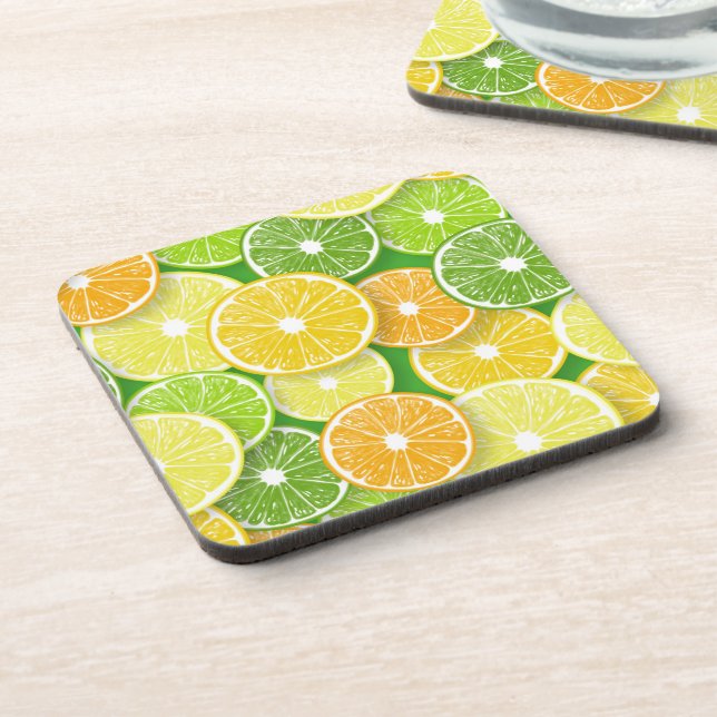 Citrus fruit slices pop art 3 coaster (Left Side)
