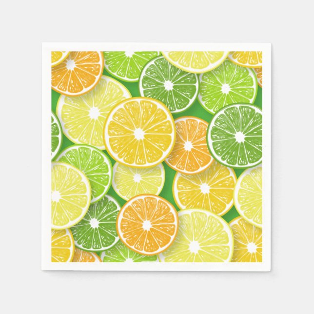 Citrus fruit slices pop art 3 napkin (Front)