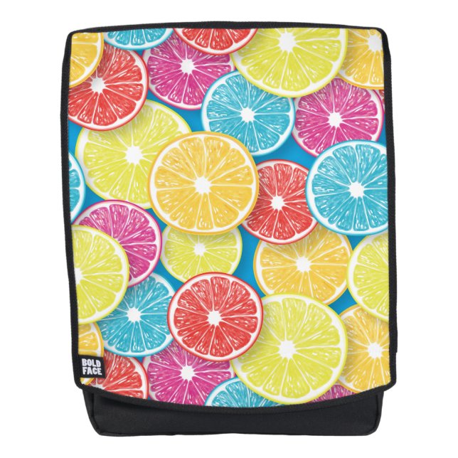 Citrus fruit slices pop art backpack (Front)