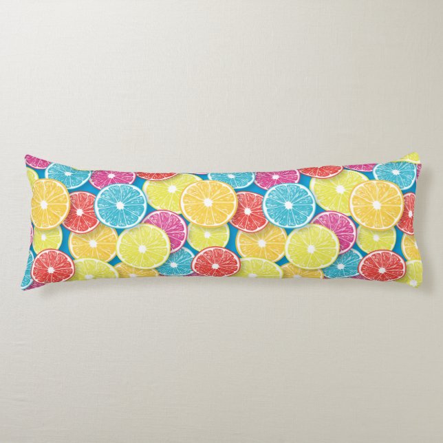 Citrus fruit slices pop art body cushion (Front)
