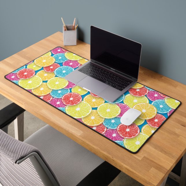 Citrus fruit slices pop art desk mat (Office 2)