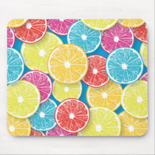 Citrus fruit slices pop art mouse pad