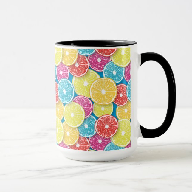 Citrus fruit slices pop art mug (Right)