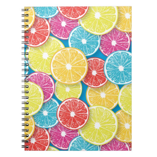 Citrus fruit slices pop art notebook (Front)