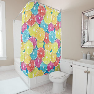 Citrus fruit slices pop art shower curtain