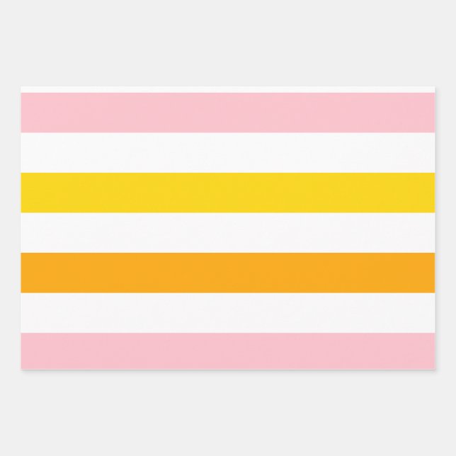 Citrus Fruit Wrapping Paper Flat Sheet Set of 3 (Front)