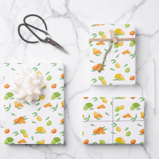 Citrus Fruit Wrapping Paper Sheet (Front)