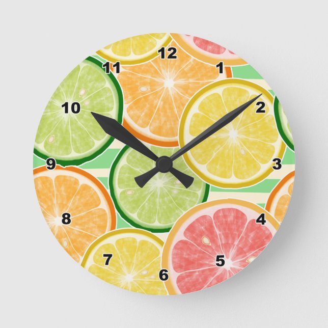 Citrus Fruits Acrylic Wall Clock (Front)