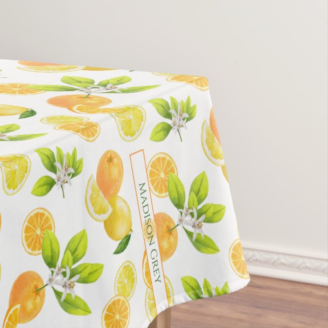 Citrus Fruits Art Oranges and Lemons Patten Tablecloth (In Situ)