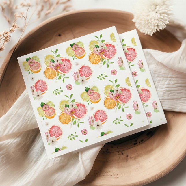 Citrus Fruits Bridal Shower Napkin (Creator Uploaded)