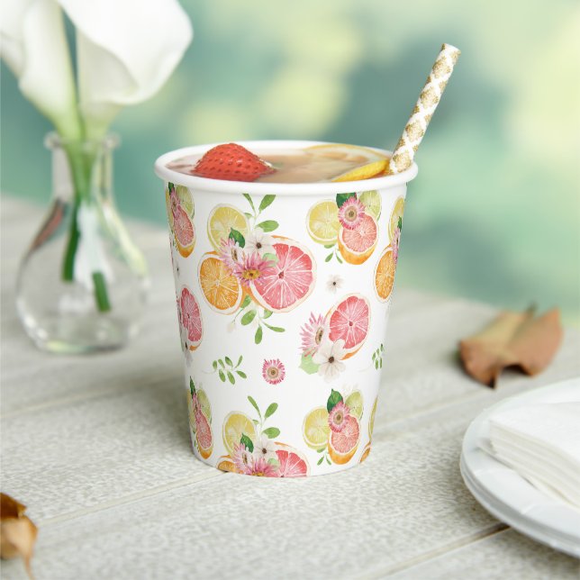 Citrus Fruits Bridal Shower Paper Cups (Insitu)