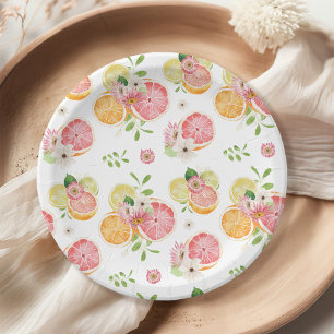 Citrus Fruits Bridal Shower Paper Plate