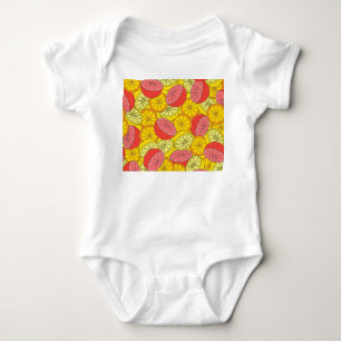 Citrus Fruits Bright Seamless Pattern Baby Bodysuit