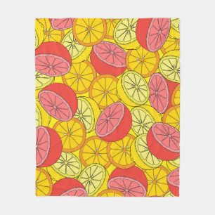 Citrus Fruits Bright Seamless Pattern Fleece Blanket